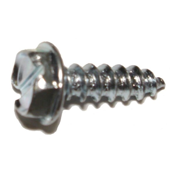 Midwest Fastener Sheet Metal Screw, #7 x 1/2 in, Zinc Plated Steel Flange Hex Head Slotted Drive, 48 PK 61404 - main